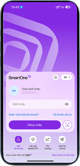 Đăng nhập ứng dụng VPS SmartOne