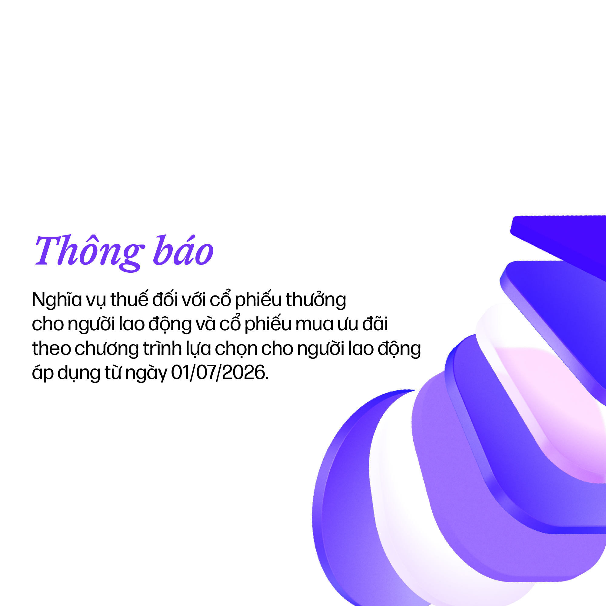 Thuế TNCN đối với cổ phiếu thưởng và cổ phiếu ESOP cho người lao động từ ngày 01/07/2026